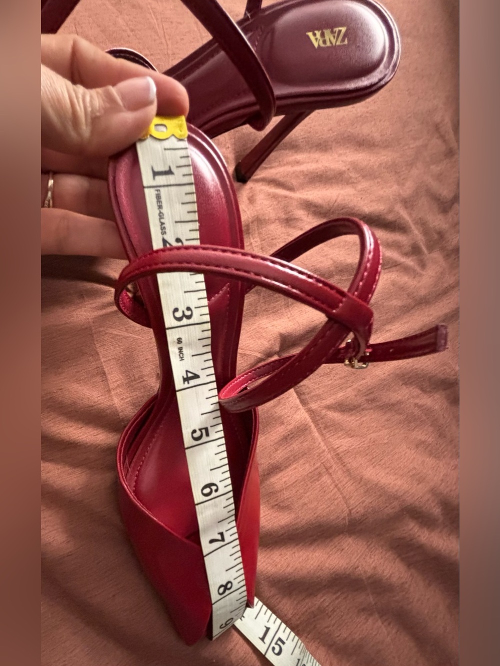 Zara Women’s Burgundy High-Heel Sandals - Picture 12 of 12